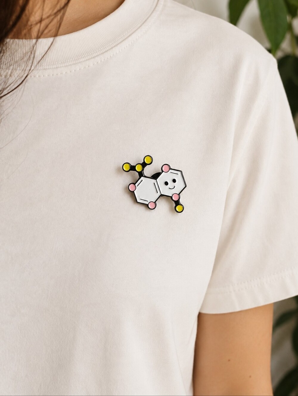 Serotonin Dopamine Molecule Enamel Pin Cute Science Badge 🧠
